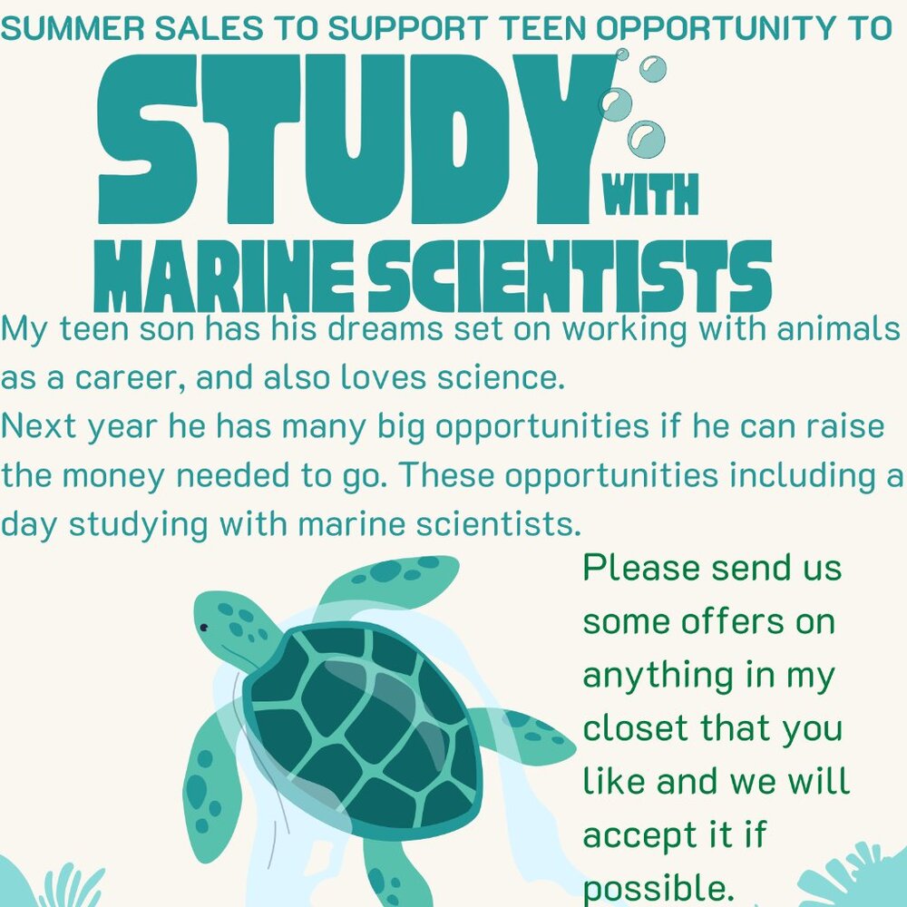 CLOSET SALES TO SUPPORT A TEENS EDUCATIONAL OPPORTUNITY! READ MORE BELOW